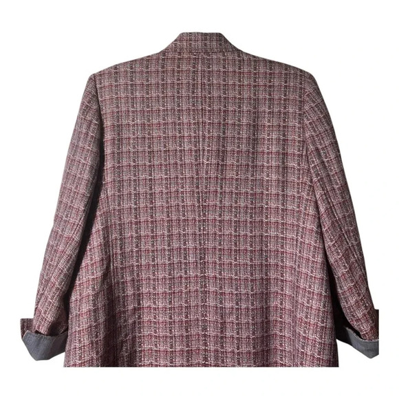 HARVE BENARD VINTAGE OPEN FRONT WOOL MIDI LENGTH COAT SIZE 18W 100% WOOL RED‎ - Picture 6 of 7